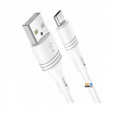 Кабель USB - micro USB BOROFONE BX43 CoolJoy (1м 2.4A PVC) белый