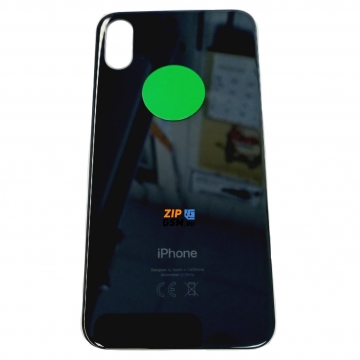 Задняя крышка корпуса iPhone X (ув. вырез камеры. стекло, логотип) (черный) ориг
