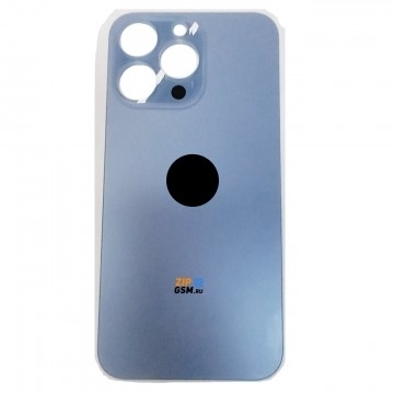 Задняя крышка корпуса iPhone 13 Pro (ув. вырез камеры. стекло, логотип) (голубой) ориг