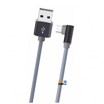 Кабель USB - micro USB BOROFONE BX26 Express угловой (1м 2.4A нейлон) серый