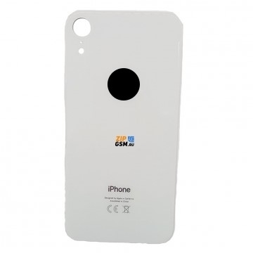 Задняя крышка корпуса iPhone XR (ув. вырез камеры. стекло, логотип) (белый) ориг