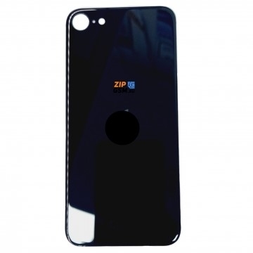 Задняя крышка корпуса iPhone SE 2020 (ув. вырез камеры. стекло, логотип) (черный) ориг