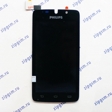 Дисплей Philips Xenium W7555 в сборе с тачскрином (черный)