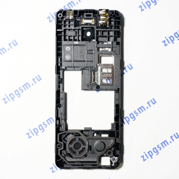 Задняя панель Nokia Asha 206 с динамиком, разъемом зарядки, гарнитуры и дверцой sim (черный) оригинал АСЦ (p/n 02501L1)
