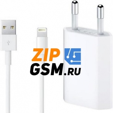 СЗУ 1A с USB выходом + кабель iPhone 5/6/7/8 (техупаковка)