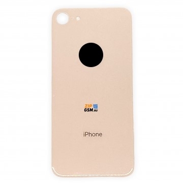 Задняя крышка корпуса iPhone 8 (ув. вырез камеры. стекло, логотип) (золото) ориг