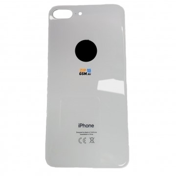 Задняя крышка корпуса iPhone 8 Plus (ув. вырез камеры. стекло, логотип) (белый) ориг
