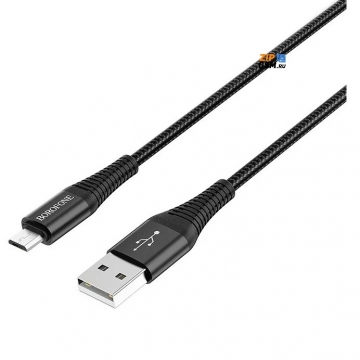 Кабель USB - micro USB BOROFONE BX29 Endurant (1м 2.4A нейлон) черный