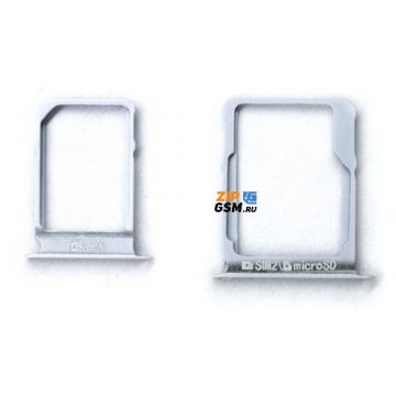 Лоток sim-карты Samsung SM-A300F Galaxy A3/A500F/A700F (комплект 2шт) (серебро)