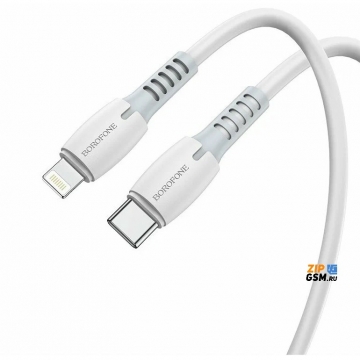 Кабель USB-C - Lightning 8-pin Borofone BX70 PD20W (1м, 3A) белый