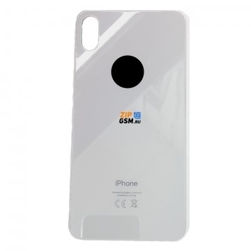 Задняя крышка корпуса iPhone XS MAX (ув. вырез камеры. стекло, логотип) (белый) ориг
