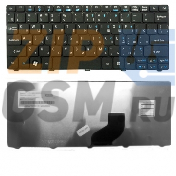 Клавиатура для ноутбука Acer Aspire One D255/D260/521/532/532H/533/AO532H/NAV50/PAV80/D257/AOD257/ ZE6/ZH9/Gateway LT21/ E-Machines 350 em350 (черный)