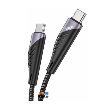 Кабель USB-C - Type-C HOCO U95 Freeway 3А PD60W 1.2м нейлон (черный)
