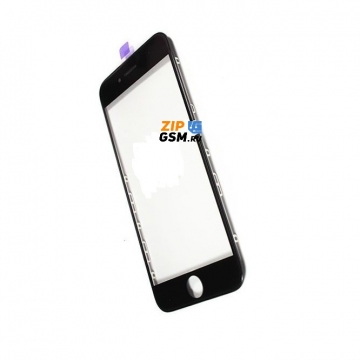 Стекло для iPhone 6 в рамке + ОСА (олеофобное покрытие) (черный) AAA
