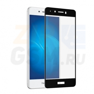 Защитная пленка Huawei Honor 6C (DIG-L21HN) (стеклянная Gorilla Glass) наклейка по периметру 2,5D (черный)
