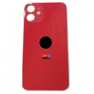 Задняя крышка корпуса iPhone 12 mini (ув. вырез камеры. стекло, логотип) (красный) ориг