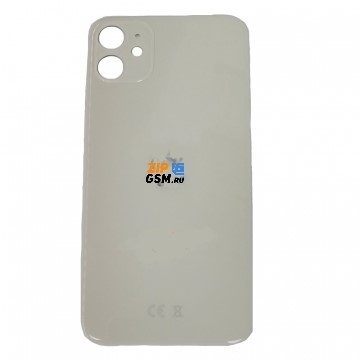 Задняя крышка корпуса iPhone 11 (ув. вырез камеры. стекло, логотип) (белый) ориг
