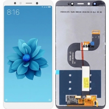 Дисплей Xiaomi Mi 6X/Mi A2 в сборе с тачскрином (белый)