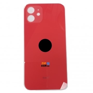 Задняя крышка корпуса iPhone 12 (ув. вырез камеры. стекло, логотип) (красный) ориг