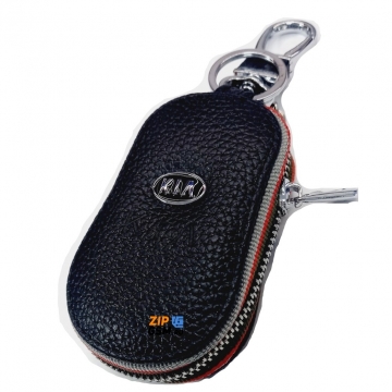 Чехол для автомобильных ключей Kia (кожа черный) тип 3