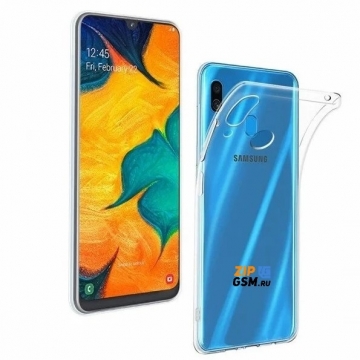 Чехол Samsung SM-A205F Galaxy A20/ A305F Galaxy A30 задняя накладка (силиконовый 0.9мм прозрачный)