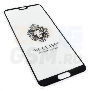 Защитная пленка Huawei P20 Pro (стеклянная Gorilla Glass) полная наклейка 2,5D (черный)