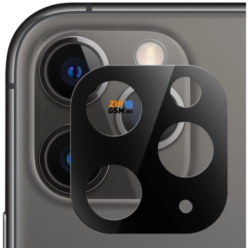 Защитная пленка iPhone 11 Pro Max (стеклянная на заднюю крышку и заднюю камеру) черная глянцевая