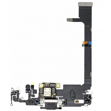 Шлейф iPhone 11 Pro Max с разъем зарядки и микрофоном (серый)
