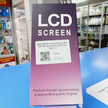 Дисплей Samsung SM-A515F Galaxy A51 в сборе с тачскрином в рамке (черный) Oled Full Size (премиум)
