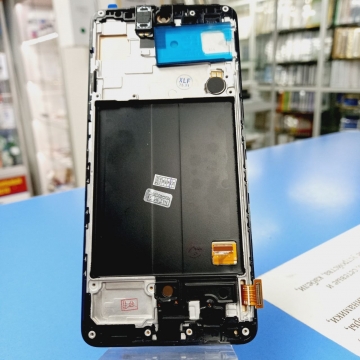 Дисплей Samsung SM-A515F Galaxy A51 в сборе с тачскрином в рамке (черный) Oled Full Size (премиум)