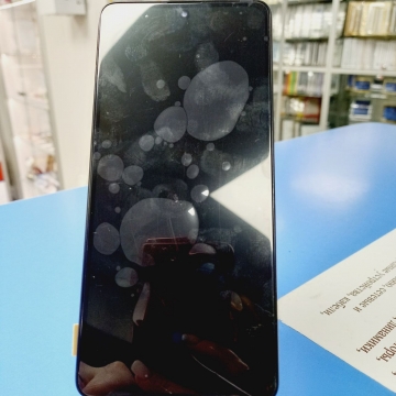 Дисплей Samsung SM-A515F Galaxy A51 в сборе с тачскрином в рамке (черный) Oled Full Size (премиум)