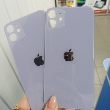 Задняя крышка корпуса iPhone 11 (ув. вырез камеры. стекло, логотип) (фиолетовый) ориг