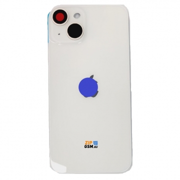 Задняя крышка корпуса iPhone 14 (стекло, логотип) (белый) со стеклом камеры и креплением Magsafe