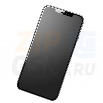 Защитная пленка iPhone 12 Pro Max (силикон) 9D матовое (черная) Ceramics, техпак