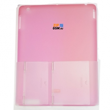 Чехол силиконовый панель-подставка 3 в 1 для iPad 2/ iPad3/ iPad4 (в комплекте защитная пленка) (Розовый)