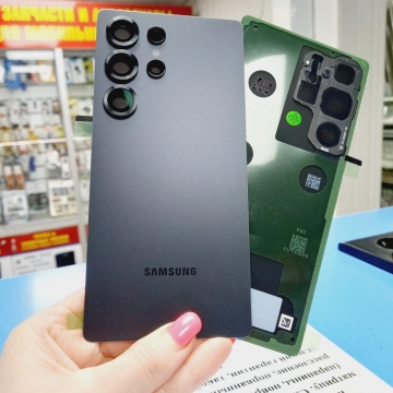 Задняя крышка корпуса Samsung SM-S938B Galaxy S25 Ultra со стеклом камеры (черный) оригинал