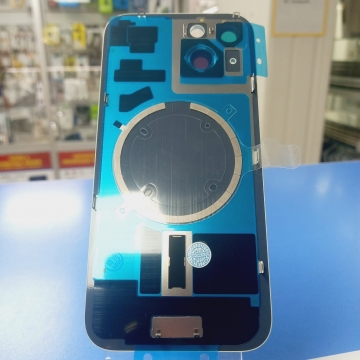 Задняя крышка корпуса iPhone 15 (стекло, логотип) (зеленый) со стеклом камеры и креплением, Magsafe