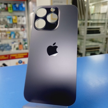 Задняя крышка корпуса iPhone 14 Pro (ув. вырез камеры. стекло, логотип) (фиолетовый) ориг