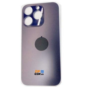 Задняя крышка корпуса iPhone 14 Pro (ув. вырез камеры. стекло, логотип) (фиолетовый) ориг