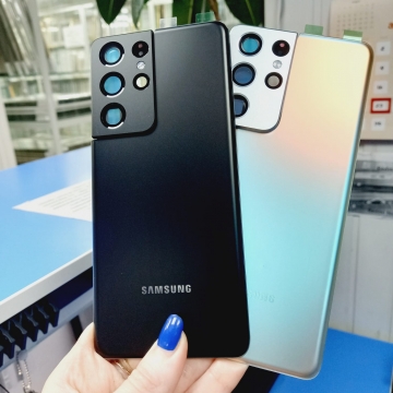 Задняя крышка корпуса Samsung SM-G998B Galaxy S21 Ultra со стеклом камеры (черный фантом) оригинал