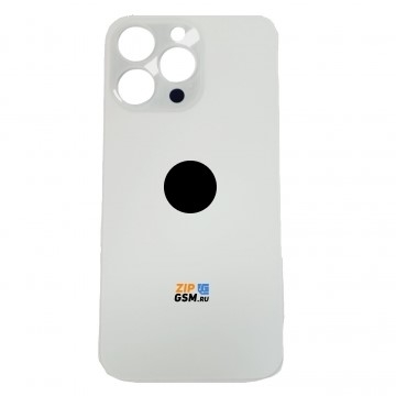 Задняя крышка корпуса iPhone 13 Pro (ув. вырез камеры. стекло, логотип) (белый) ориг