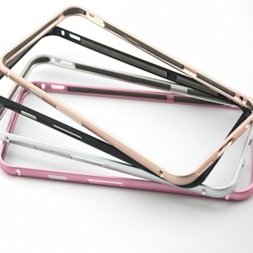 Бампер iPhone 6/6s Fashion Case металлический (голубой с золотой полосой)