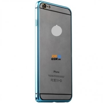 Бампер iPhone 6/6s Fashion Case металлический (голубой с золотой полосой)