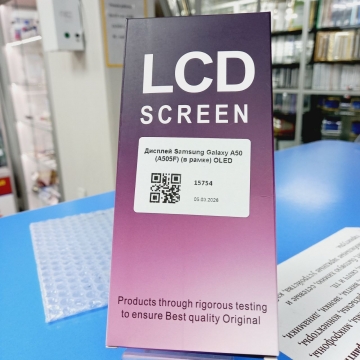Дисплей Samsung SM-A505F Galaxy A50 в сборе с тачскрином в рамке OLED (черный)