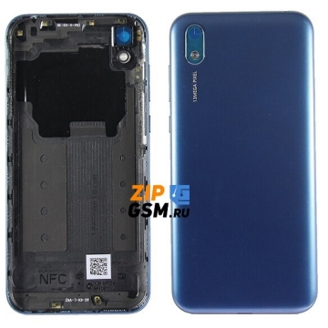 Задняя крышка Huawei Y5 2019 (AMN-LX9) со стеклом камеры (синий)