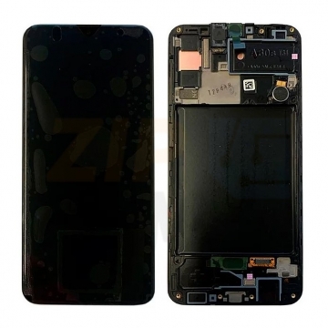 Дисплей Samsung SM-A307F Galaxy A30S в сборе c тачскрином и рамкой (черный) оригинал АСЦ p/n GH82-21190A