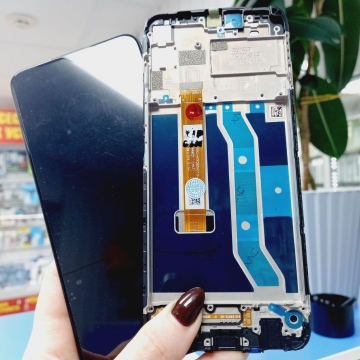 Дисплей Realme C25 (RMX3191) / C25s (RMX3195) / Narzo 50A/ Oppo A16/A16S/A56 4G (RMX3195) в сборе с тачскрином в рамке (черный) оригинал