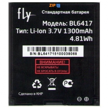 Аккумулятор Fly IQ239+ (BL6417) оригинал АСЦ p/n 3.H-7201-SS695B13-W00