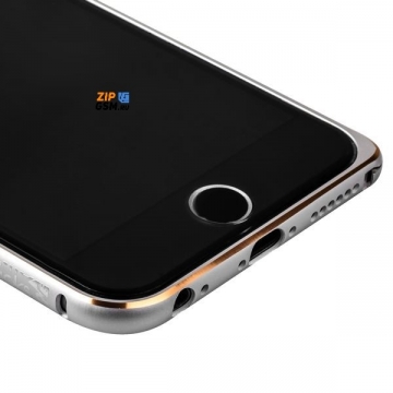 Бампер iPhone 6 /6s Fashion Case металлический (серебряный с золотой полосой)
