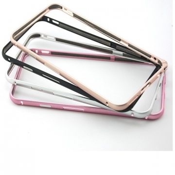 Бампер iPhone 6/6s Fashion Case металлический (малиновый с золотой полосой)